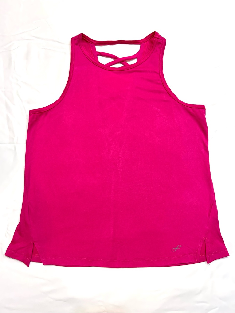 Women’s Crisscross Back Tank Top - Vibrant Fuchsia
